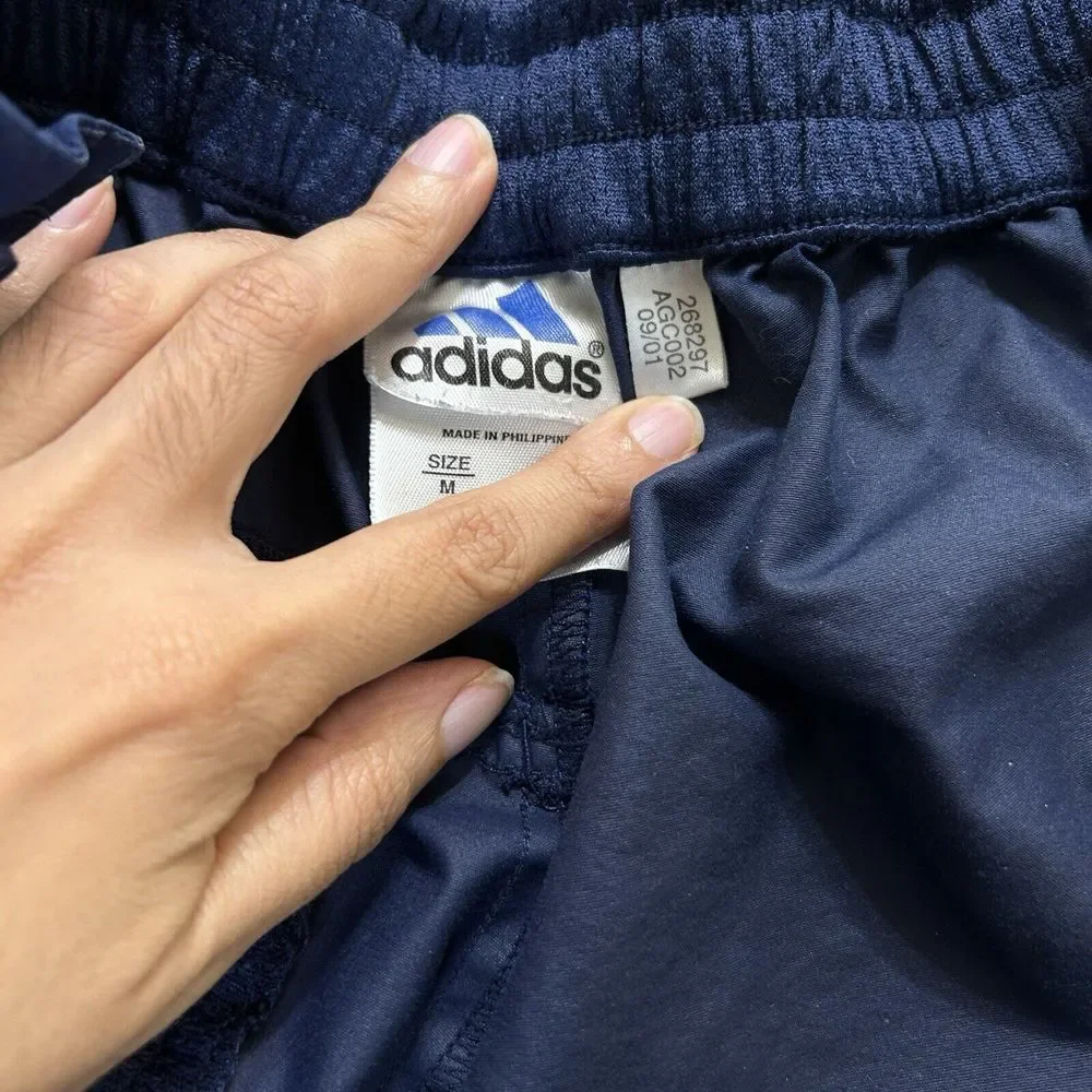 Vintage‎ Adidas Track Pants Mens Medium Blue Tear Away Leg Elastic Waist Y2K